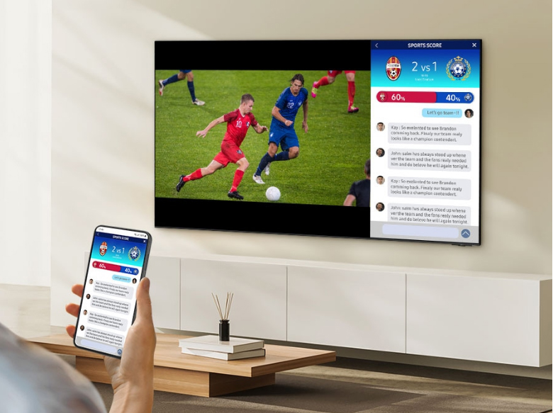 Xem 2 chương trình cùng lúc - Smart Tivi Neo QLED Samsung 4K 65 inch QA65QN85D