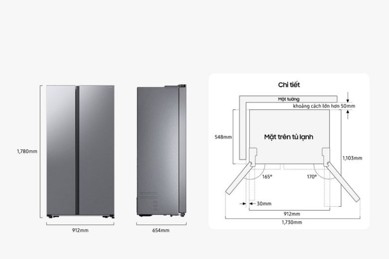 Samsung Inverter Side by Side SpaceMax™ 583 lít RS57DG400EM9SV-1