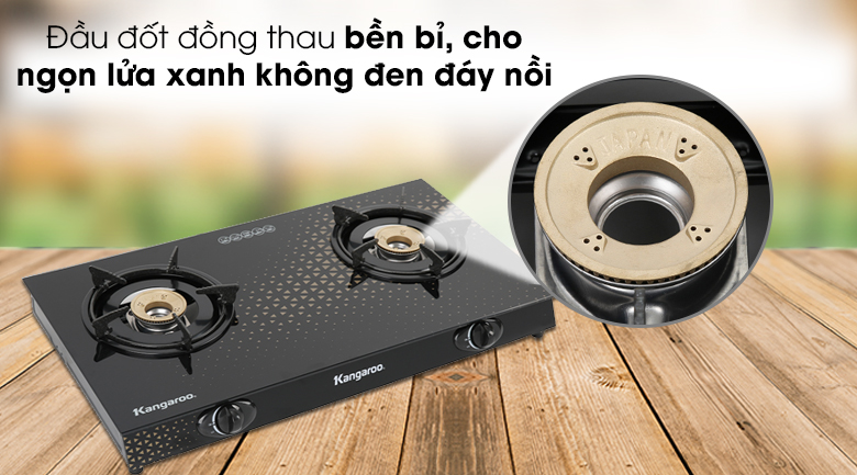 Bề mặt kính chống bám bẩn - Bếp gas Kangaroo KG8G1C