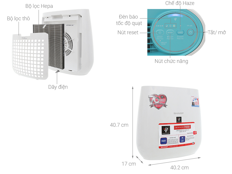 Thiết kế - Máy lọc không khí Sharp FP-J30E-A