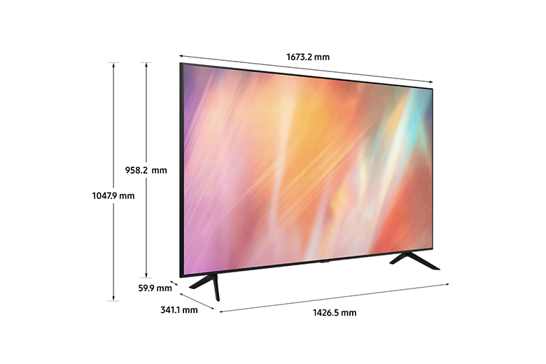 Kích thước - Smart Tivi Samsung 4K 75 inch UA75AU7000