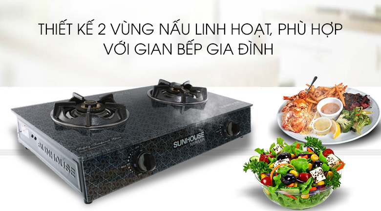 lò nấu-Bếp gas dương kính Sunhouse Mama MMBB0787MT