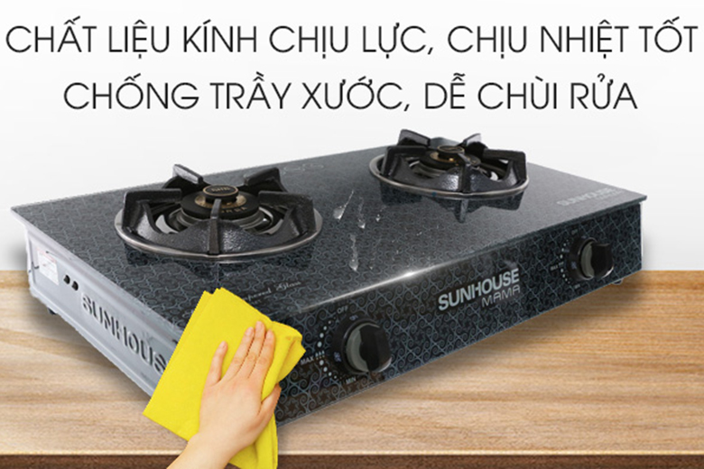 Vệ sinh dễ dàng-Bếp gas dương kính Sunhouse Mama MMBB0787MT