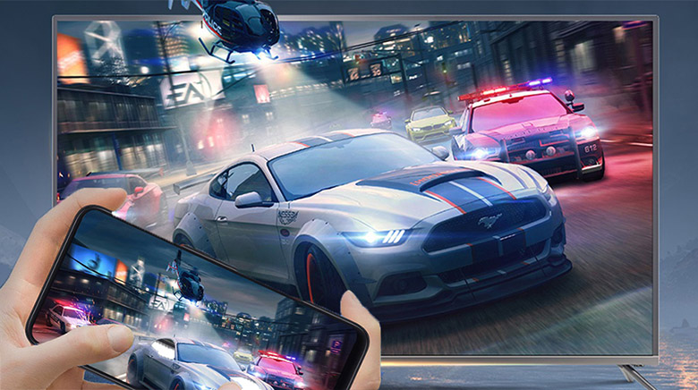 Chiếu màn hình điện thoại lên tivi không còn là điều xa lạ nưa Android Tivi Aqua 4K 65 inch LE65AQT6600UG