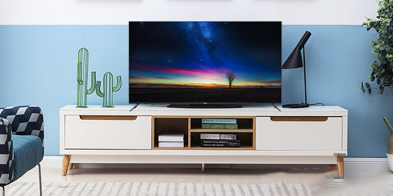Tivi Aqua LE65AQT6600UG Android nhấn mạnh điểm thiết kế cho người dùng
