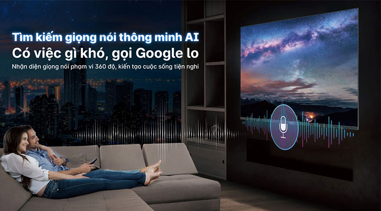 Tìm kiếm giọng nói thông minh để tìm kiếm nội dung nhanh chóng - Tivi Aqua LE65AQTS5UG 4K